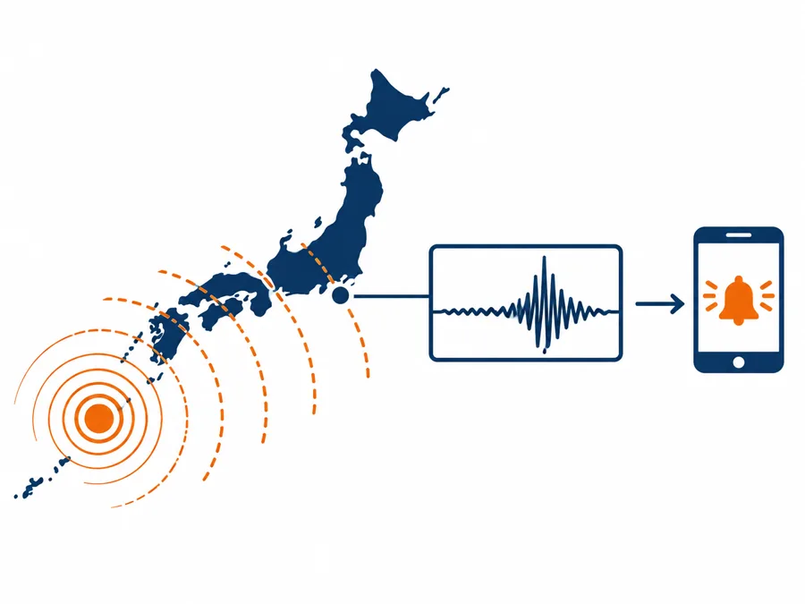 緊急地震速報のM9.9は実際の地震規模ではなく、速報処理の推定値であることを示す図