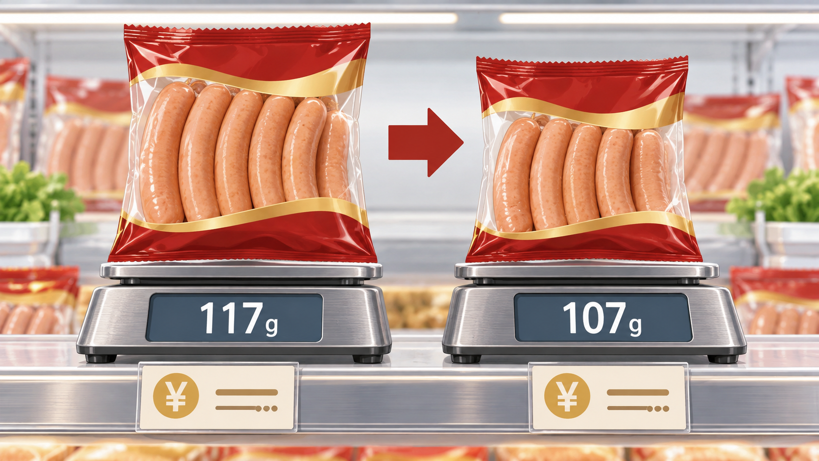 シャウエッセンが117gから107gへ 価格据え置きの「実質値上げ」で家計が見るべき表示【2026年10月】